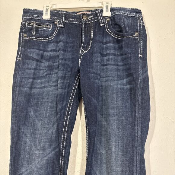 Be Rock for Express Jeans Women Size 31 Blue Boot Cut - Picture 2 of 11